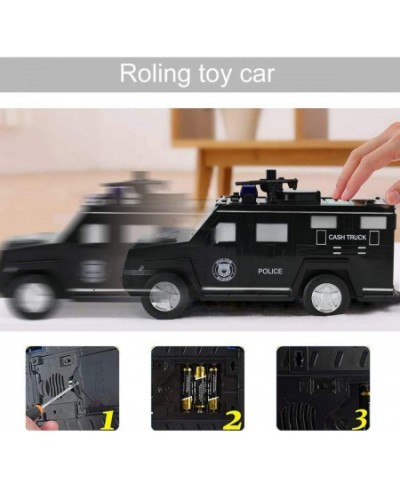 Piggy Bank Armored Car Bank Cash Coin Can ATM Bank with Light Electronic Money Bank Toy Car Great Birthday Gifts for Kids Bla...