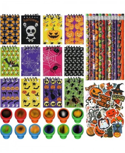 86 Pieces Halloween Party Favor Toys for Kids Halloween Spooky Notepad Set Halloween Pencils Notebook Stickers Seal Stamp $22...