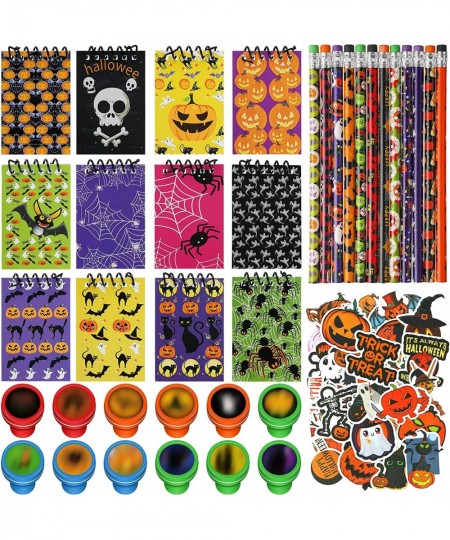 86 Pieces Halloween Party Favor Toys for Kids Halloween Spooky Notepad Set Halloween Pencils Notebook Stickers Seal Stamp $22...