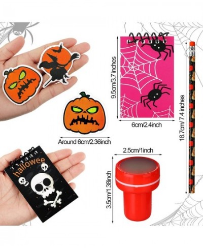 86 Pieces Halloween Party Favor Toys for Kids Halloween Spooky Notepad Set Halloween Pencils Notebook Stickers Seal Stamp $22...