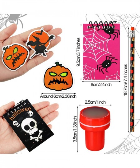 86 Pieces Halloween Party Favor Toys for Kids Halloween Spooky Notepad Set Halloween Pencils Notebook Stickers Seal Stamp $22...