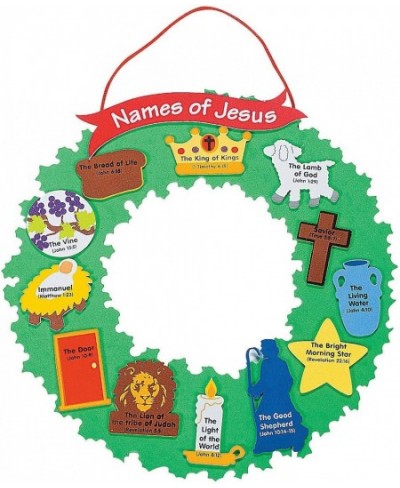 Names of Jesus Wreath Craft Kit - Makes 12 - DIY Religious Christmas Crafts for Kids $42.91 - Craft Kits