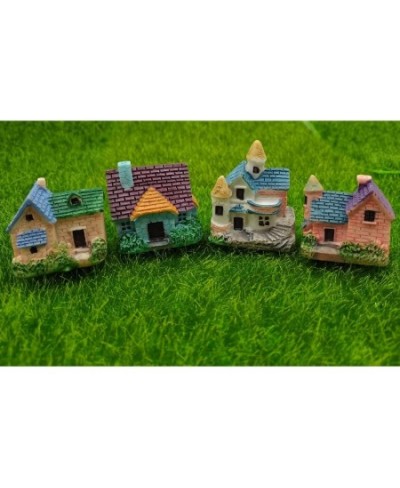 4 Pieces Mini Villa House Miniature Ornament Kits Miniature Ornament for DIY Dollhouse Decoration Fairy Garden Plant Décor $1...