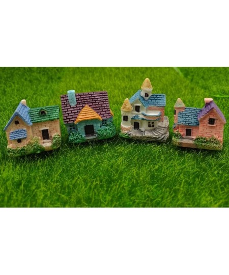 4 Pieces Mini Villa House Miniature Ornament Kits Miniature Ornament for DIY Dollhouse Decoration Fairy Garden Plant Décor $1...