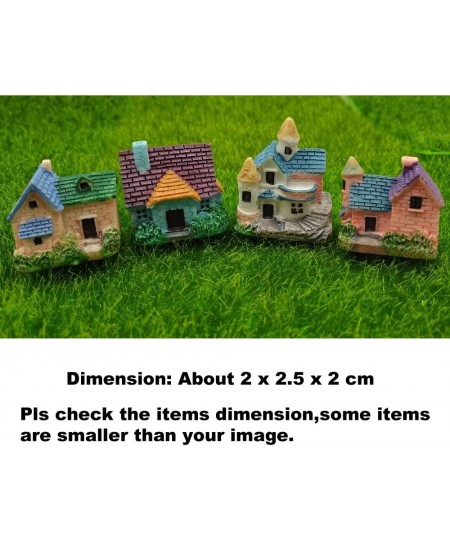 4 Pieces Mini Villa House Miniature Ornament Kits Miniature Ornament for DIY Dollhouse Decoration Fairy Garden Plant Décor $1...