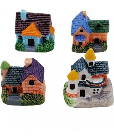 4 Pieces Mini Villa House Miniature Ornament Kits Miniature Ornament for DIY Dollhouse Decoration Fairy Garden Plant Décor $1...