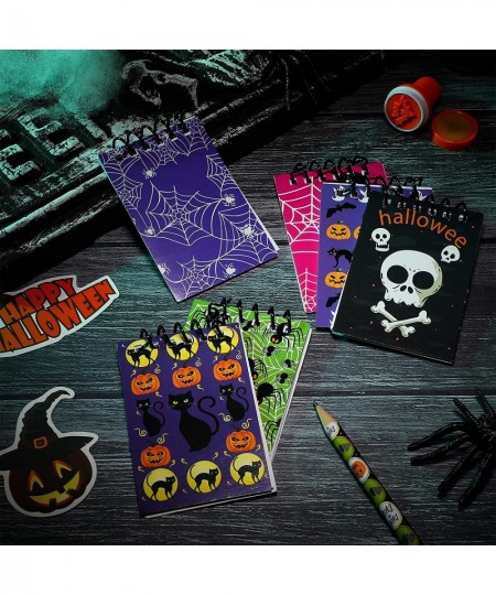 86 Pieces Halloween Party Favor Toys for Kids Halloween Spooky Notepad Set Halloween Pencils Notebook Stickers Seal Stamp $22...