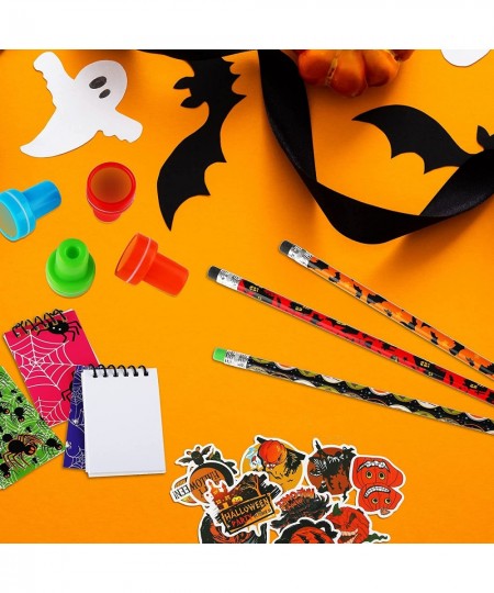 86 Pieces Halloween Party Favor Toys for Kids Halloween Spooky Notepad Set Halloween Pencils Notebook Stickers Seal Stamp $22...