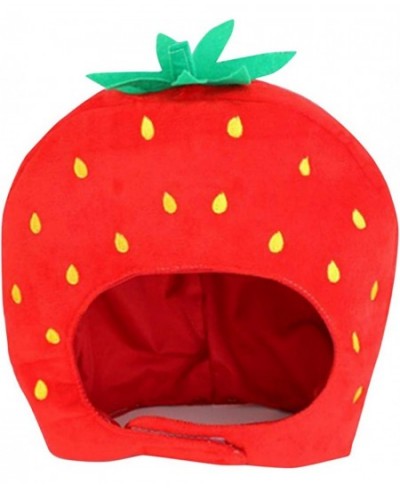 Cute Strawberry Hat Fashion Funny Photo Costume Props Soft Stuffed Plush Hat Novelty Gift $23.47 - Kids' Dress-Up Accessories