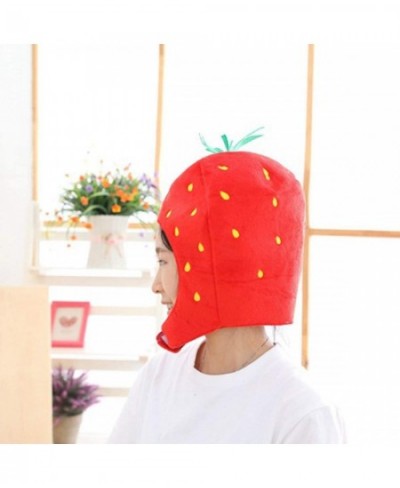 Cute Strawberry Hat Fashion Funny Photo Costume Props Soft Stuffed Plush Hat Novelty Gift $23.47 - Kids' Dress-Up Accessories