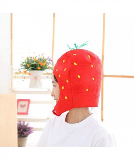 Cute Strawberry Hat Fashion Funny Photo Costume Props Soft Stuffed Plush Hat Novelty Gift $23.47 - Kids' Dress-Up Accessories