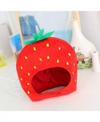 Cute Strawberry Hat Fashion Funny Photo Costume Props Soft Stuffed Plush Hat Novelty Gift $23.47 - Kids' Dress-Up Accessories