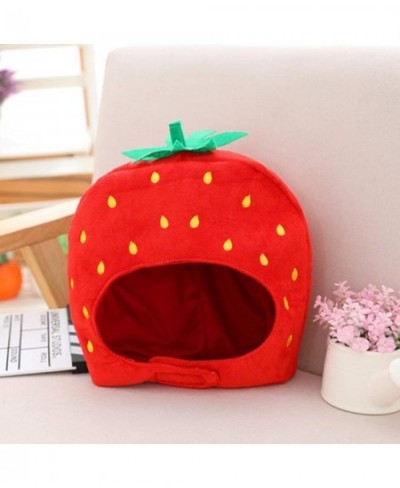 Cute Strawberry Hat Fashion Funny Photo Costume Props Soft Stuffed Plush Hat Novelty Gift $23.47 - Kids' Dress-Up Accessories