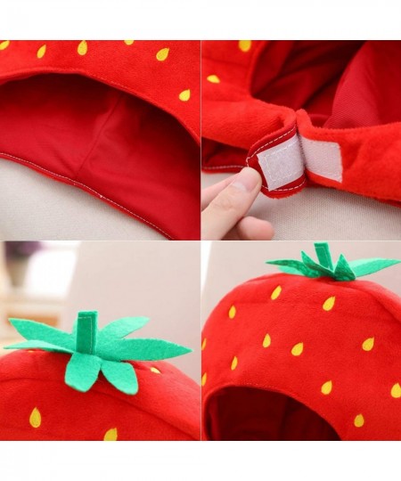 Cute Strawberry Hat Fashion Funny Photo Costume Props Soft Stuffed Plush Hat Novelty Gift $23.47 - Kids' Dress-Up Accessories