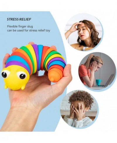 Slug Fidget Toy Sensory Fidget Toys Relief Anti-Anxiety and ADHD ADD OCD Caterpiller Fidget Worm Articulated Stim Toy No-Mess...