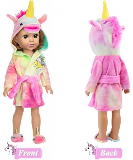 14.5 Inch Girl Doll Clothes and Sleeping Bag Set -14 to 14.5 Inch Doll Unicorn Nightgown with Matching Shoes Pillow & Eye Mas...