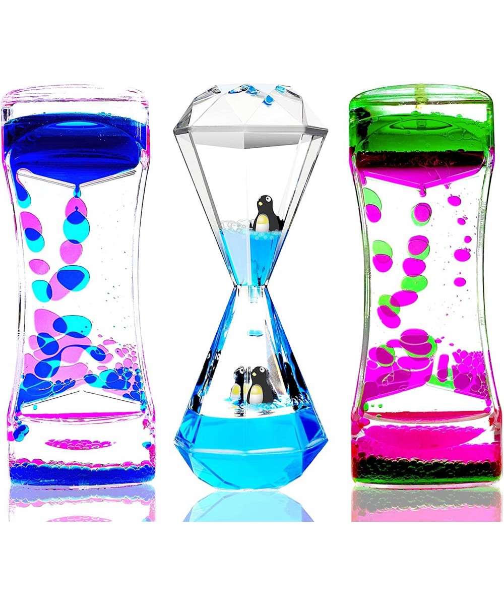 Liquid Motion Bubbler Timer 3 Pack Colorful Marine Organism Theme Hourglass Timer Sensory Toys Children Activity Toys Calm Re...