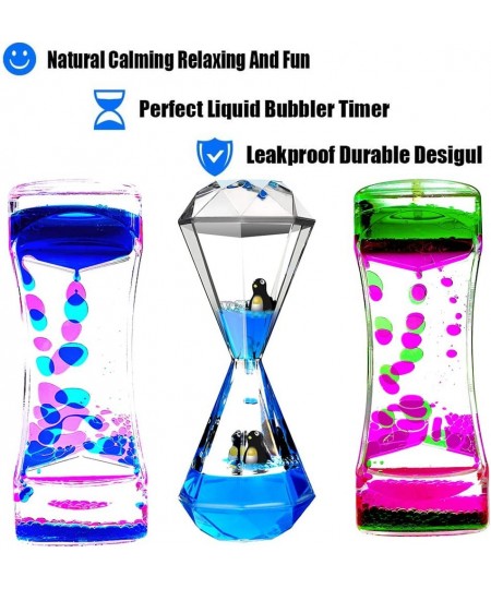 Liquid Motion Bubbler Timer 3 Pack Colorful Marine Organism Theme Hourglass Timer Sensory Toys Children Activity Toys Calm Re...