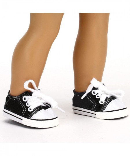 Canvas Sneakers with Laces for 18" Dolls Black $15.17 - Doll Accessories