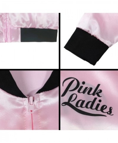 1950s Girls Party Pink Ladies Jacket Grease Costume with Chiffon Pink Neck Scarfs and Black Cat Eye Glasses $37.58 - Kids' Co...