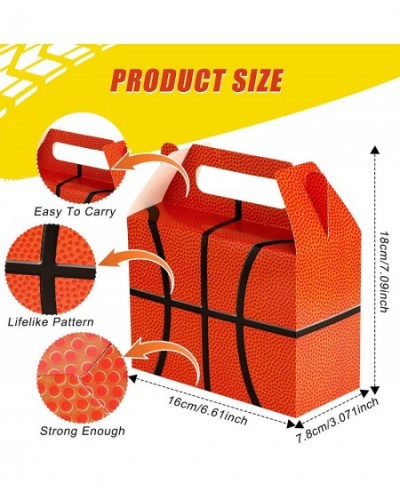 24 Pieces Basketball?Party?Favors Basketball Party Gift Bags Basketball Goody Box Basketball Candy Bags Basketball Pattern Fa...