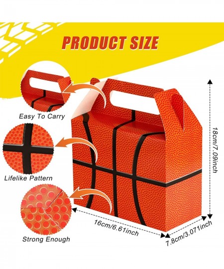 24 Pieces Basketball?Party?Favors Basketball Party Gift Bags Basketball Goody Box Basketball Candy Bags Basketball Pattern Fa...