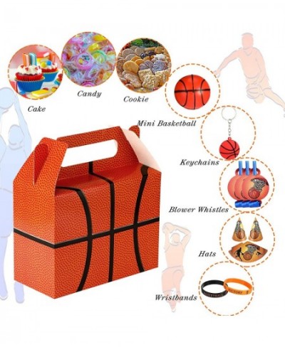 24 Pieces Basketball?Party?Favors Basketball Party Gift Bags Basketball Goody Box Basketball Candy Bags Basketball Pattern Fa...