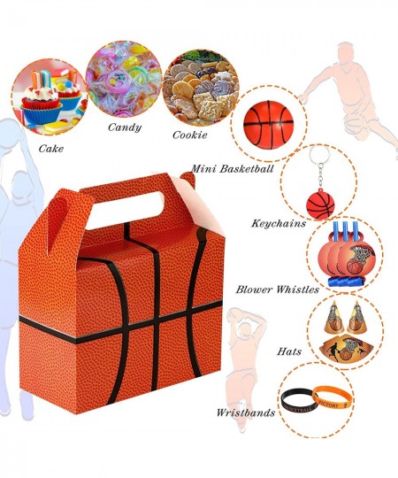 24 Pieces Basketball?Party?Favors Basketball Party Gift Bags Basketball Goody Box Basketball Candy Bags Basketball Pattern Fa...