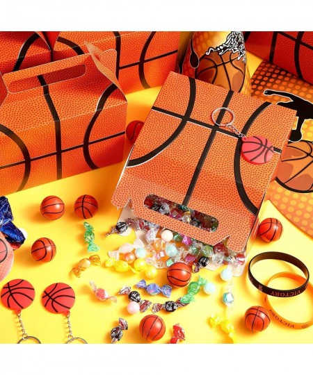 24 Pieces Basketball?Party?Favors Basketball Party Gift Bags Basketball Goody Box Basketball Candy Bags Basketball Pattern Fa...