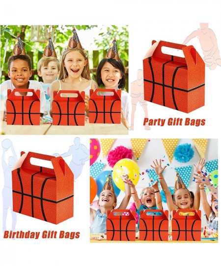 24 Pieces Basketball?Party?Favors Basketball Party Gift Bags Basketball Goody Box Basketball Candy Bags Basketball Pattern Fa...