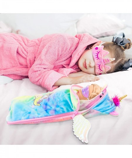 14.5 Inch Girl Doll Clothes and Sleeping Bag Set -14 to 14.5 Inch Doll Unicorn Nightgown with Matching Shoes Pillow & Eye Mas...