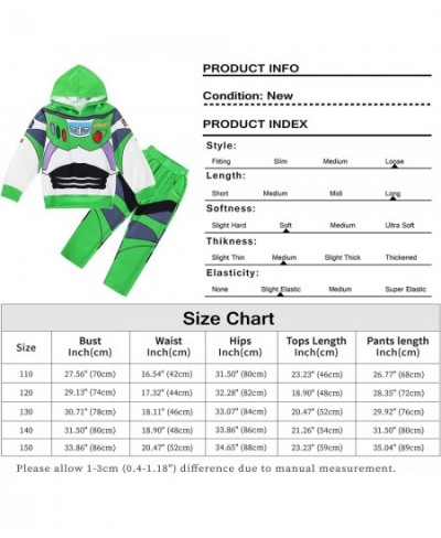 Boys Buzz Lightyear Costume Long Sleeve Hoodie Sweatshirt Halloween Christmas Birthday Party Cosplay Costumes $55.42 - Kids' ...