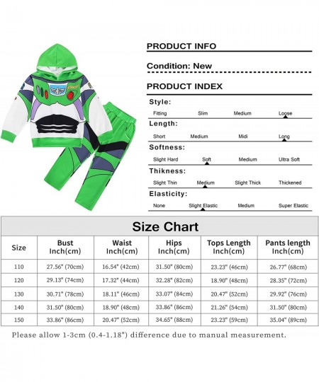 Boys Buzz Lightyear Costume Long Sleeve Hoodie Sweatshirt Halloween Christmas Birthday Party Cosplay Costumes $55.42 - Kids' ...