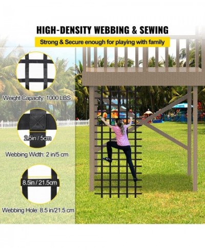 Climbing Cargo Net 12' x 4' Playground Climbing Net Polyester Material Rope Ladder Swingset Large Military Climbing Cargo Net...