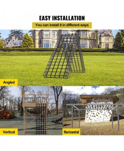 Climbing Cargo Net 12' x 4' Playground Climbing Net Polyester Material Rope Ladder Swingset Large Military Climbing Cargo Net...