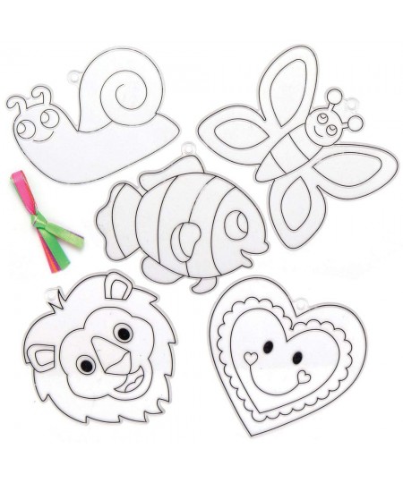 AT922 Suncatchers Bumper Assortment - Pack of 10 Fun Plastic Designs for Children to Color in and Decorate $17.37 - Kids' Dra...