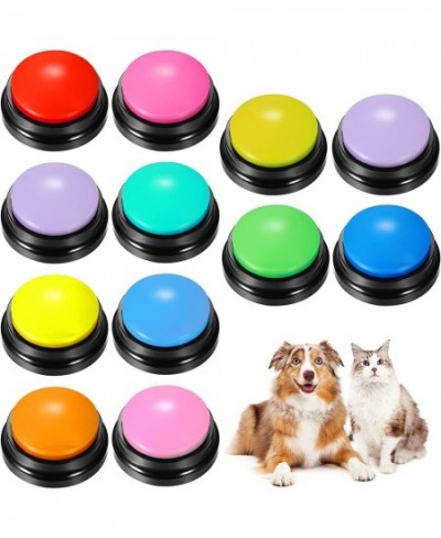 12 Pcs Dog Button Communication Button Cat Sound Button Game Button Recordable Talking Button 30 Seconds Voice Recording Butt...