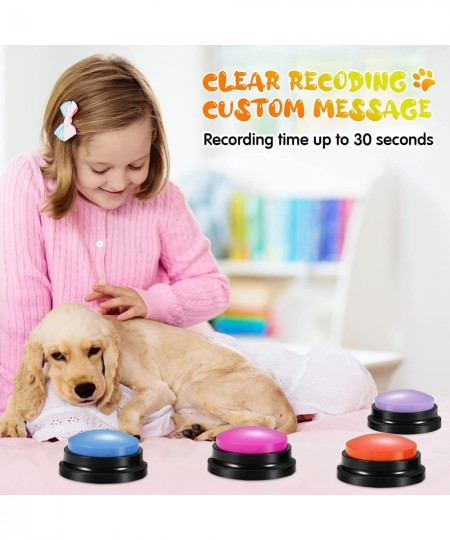 12 Pcs Dog Button Communication Button Cat Sound Button Game Button Recordable Talking Button 30 Seconds Voice Recording Butt...