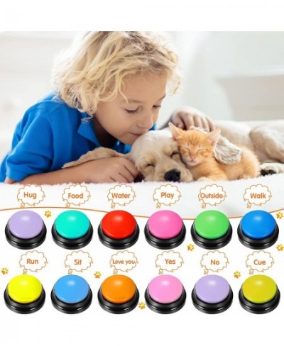 12 Pcs Dog Button Communication Button Cat Sound Button Game Button Recordable Talking Button 30 Seconds Voice Recording Butt...