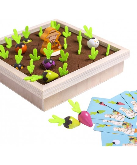 Montessori Toys - Carrot Harvest Planting Wooden Farm Toy Color Radish Memory Sorting Games for Developing Skill Educational ...