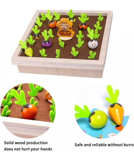 Montessori Toys - Carrot Harvest Planting Wooden Farm Toy Color Radish Memory Sorting Games for Developing Skill Educational ...