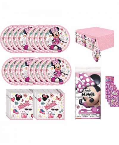 Minnie Birthday Party Supplies Bundle for 16 includes Dessert Plates Napkins Table Cover $29.25 - Kids' Party Tableware