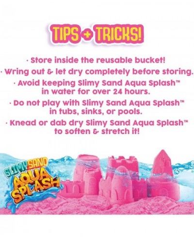 Aqua Splash by Horizon Group USA 1.5 lbs. of Stretchable & Moldable Pink Play Sand in & Out of Water in Reusable Bucket Non-S...