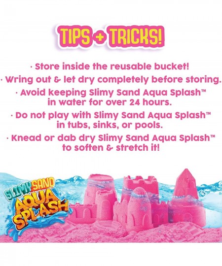 Aqua Splash by Horizon Group USA 1.5 lbs. of Stretchable & Moldable Pink Play Sand in & Out of Water in Reusable Bucket Non-S...