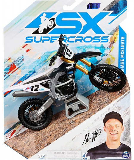 Supercross Authentic Shane McElrath 1:10 Scale Collector Die-Cast Toy Motorcycle Replica with Display Stand for Collectors an...