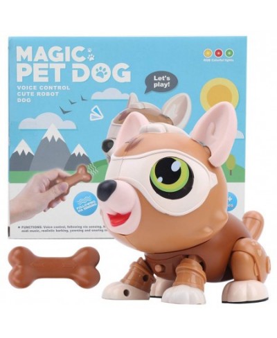 Robot Dog Toy Interactive Dancing Robotic Dog Multifunctional Singing for Kids Over 3 Years Boys and Girls(Magic Pet Dog Brow...