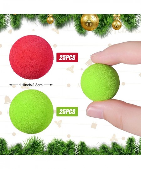 50 Pieces Christmas Popper Refill Balls Soft Foam Balls 1.2 Inch Round Soft Balls Foam Replacement Balls for Popper Refills R...