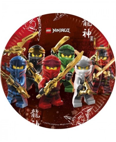 93455 Party Plates Lego Ninjago Size 23 cm Pack of 8 Disposable Paper Plates Children's Birthday Party Tableware FSC $16.10 -...