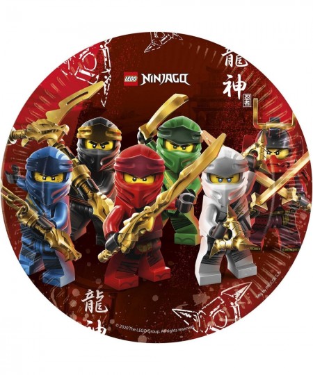 93455 Party Plates Lego Ninjago Size 23 cm Pack of 8 Disposable Paper Plates Children's Birthday Party Tableware FSC $16.10 -...