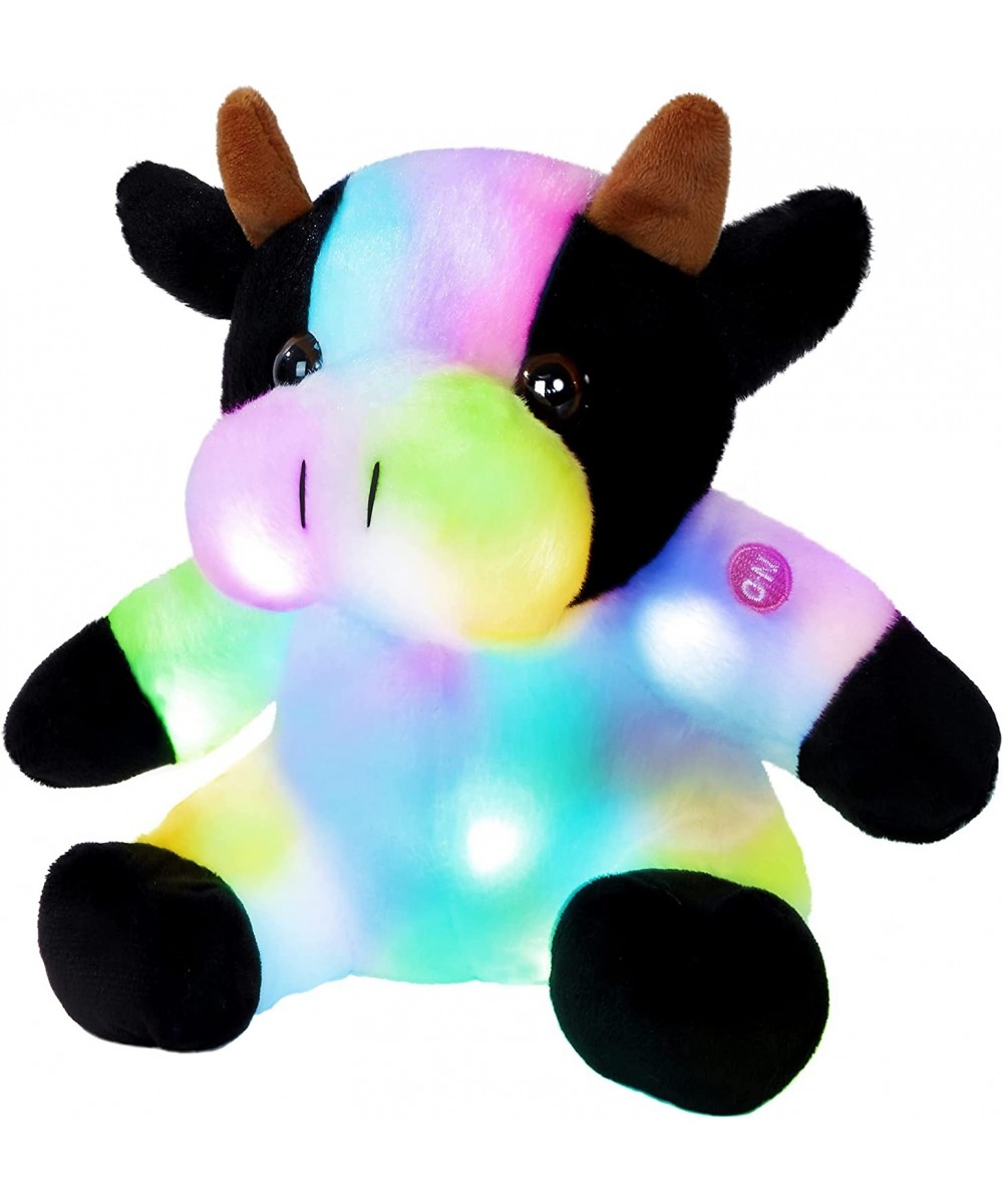 8'' Light up Dairy Cow Stuffed Animal Glow Milk Cattle LED Plush Toy Afraid of Dark Birthday Gift for Kids on Christmas Holid...